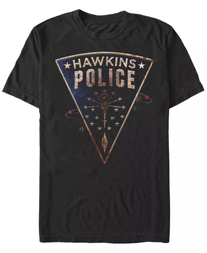 

Футболка мужская с коротким рукавом и нашивкой Hawkins Police Rats из сериала «Очень странные дела» Fifth Sun, черный