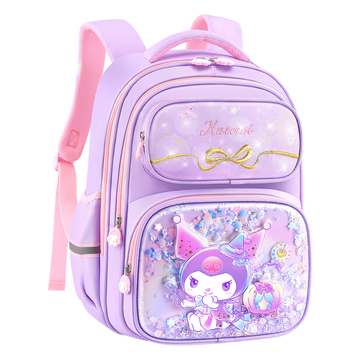 

Sanrio Сумка из полиэстера с искусственной кожей для студенток разноцветная, Kuromi Purple
