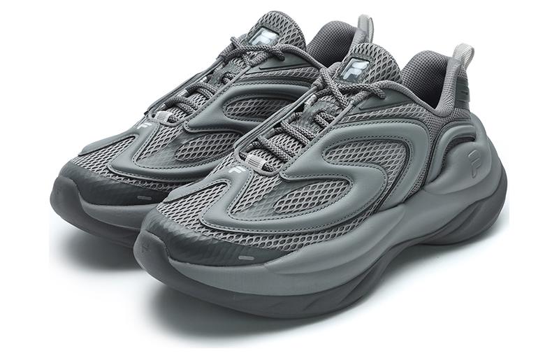 FILA FUSION Мужские серые повседневные кроссовки BUZZARD с амортизацией и износостойкостью, цвет титановый серый/оловянный серый — фото 2