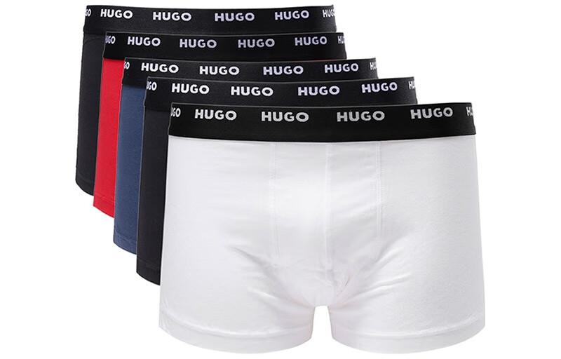 

Трусы с логотипом на поясе HUGO BOSS набор из трёх штук, 5 Motoi (2 чёрных + белый + тёмно-синий + красный)