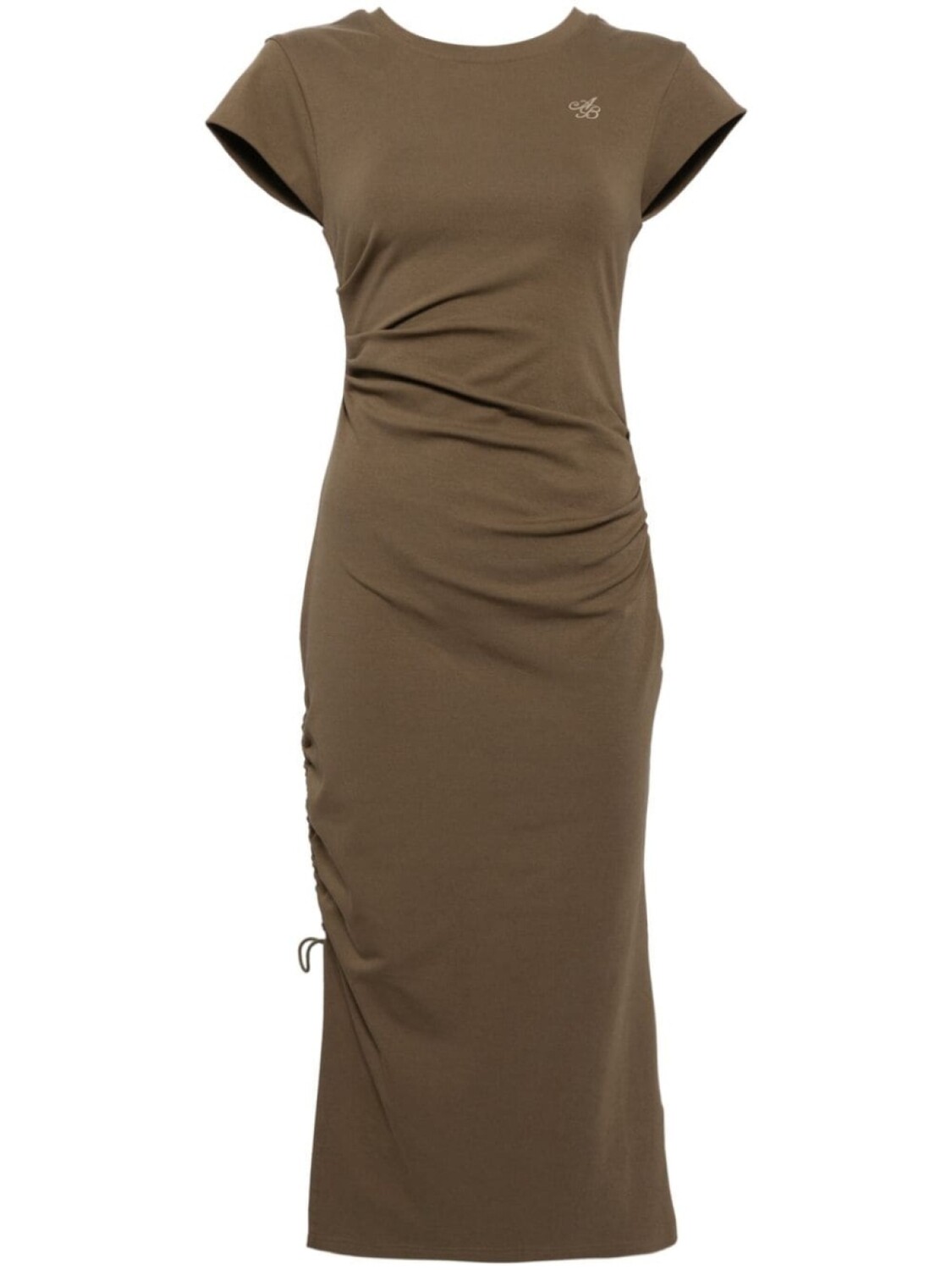 

B+ab вышитый логотип-платье миди с узлом, зеленый