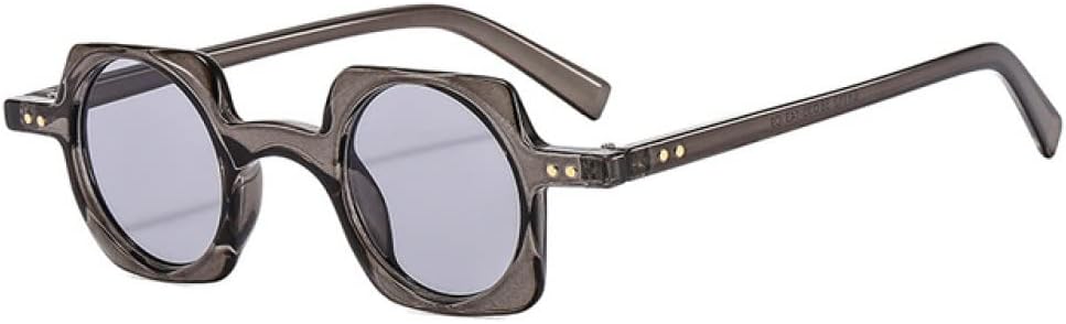 

Ретро маленькие квадратные солнцезащитные очки для женщин, модные прозрачные круглые линзы цвета океана, мужские панк-очки с заклепками, солнцезащитные очки UV400 MTZJH, Gray Light Gray