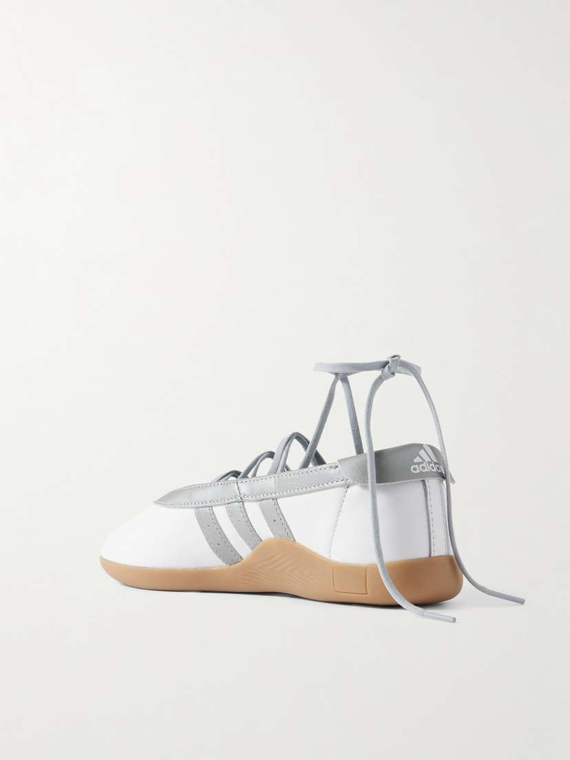 Кроссовки балетки Taekwondo mei с металлической отделкой из кожи Adidas Originals, серебряный — фото 3