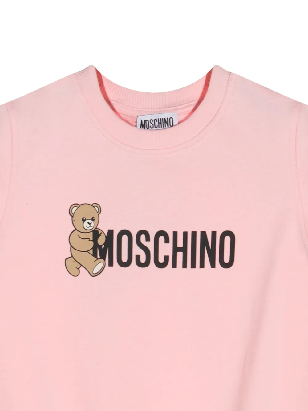 Толстовка с принтом Teddy Bear Moschino Kids, розовый — фото 3