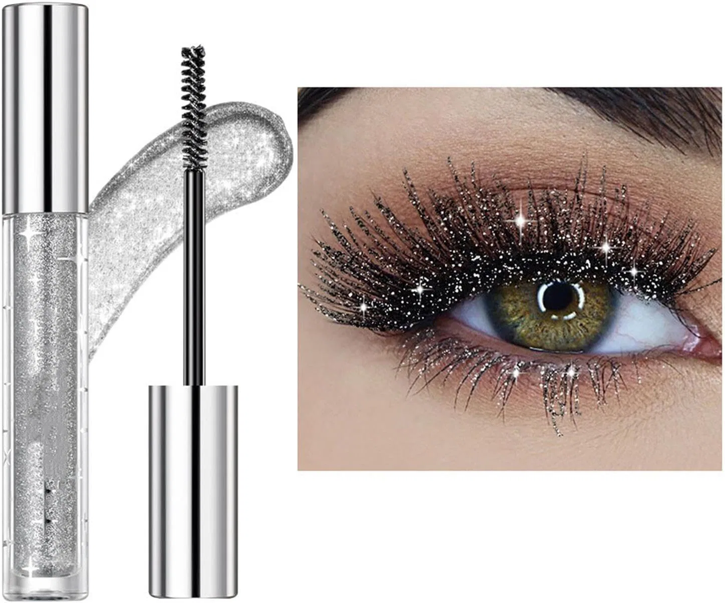 Тушь для ресниц блестящая Sparkle Mascara без бренда, 1 шт., цвет 1#