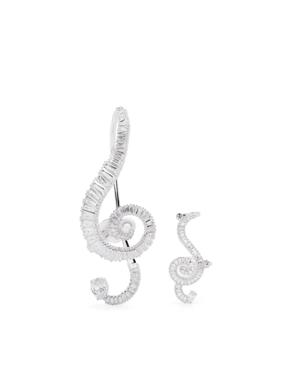 

Серьги-клипсы с кристаллами Swarovski, серебряный