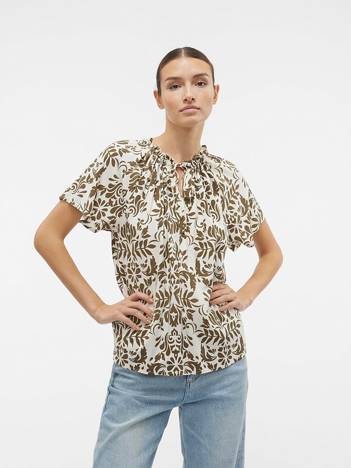 

Блуза Vero Moda Imma, цвет khaki/creme