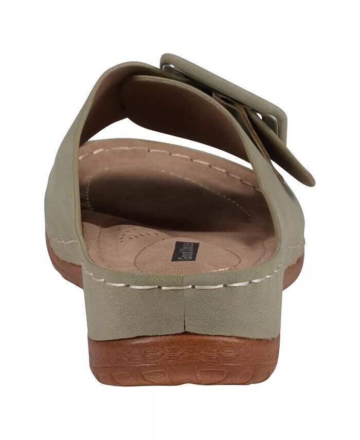 Женские сандалии на плоской подошве с пряжкой Hamden Comfort GC Shoes, зеленый — фото 3