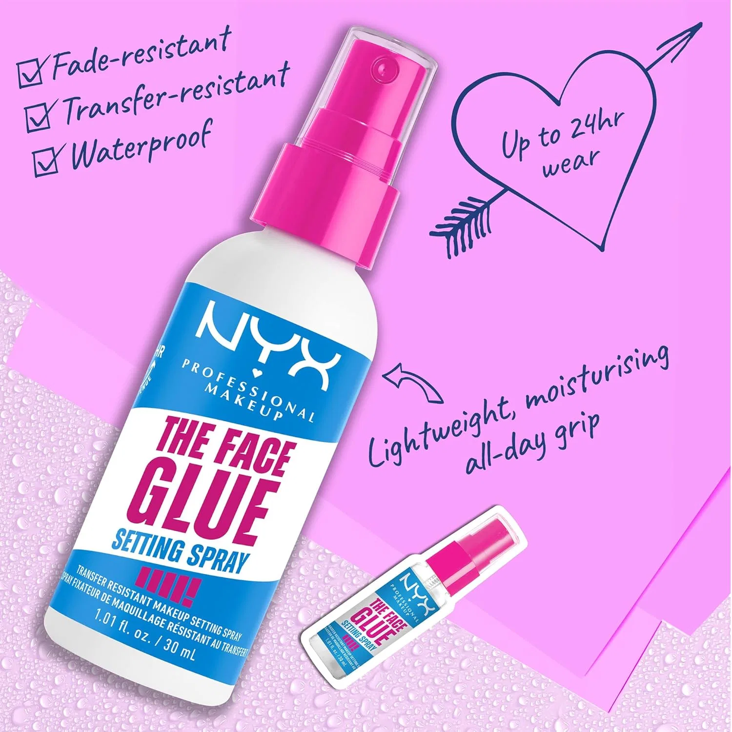 Набор для макияжа: праймер и фиксирующий спрей «The Face Glue» от NYX Professional Makeup Nyx Professional Makeup — фото 4