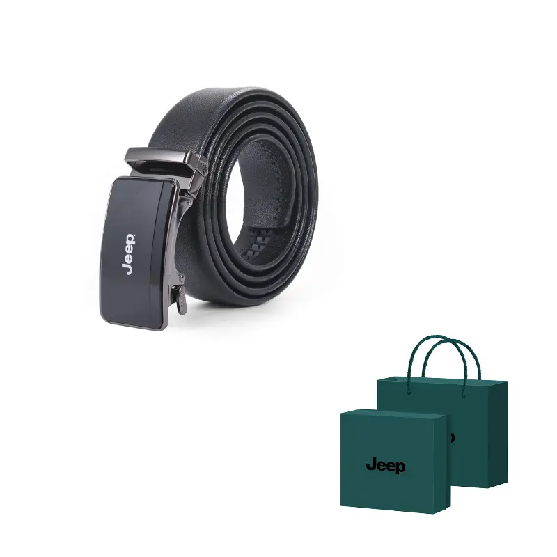 

Ремень мужской из спилка кожи Cow, ширина 3,5 см Jeep, черный brushed texture