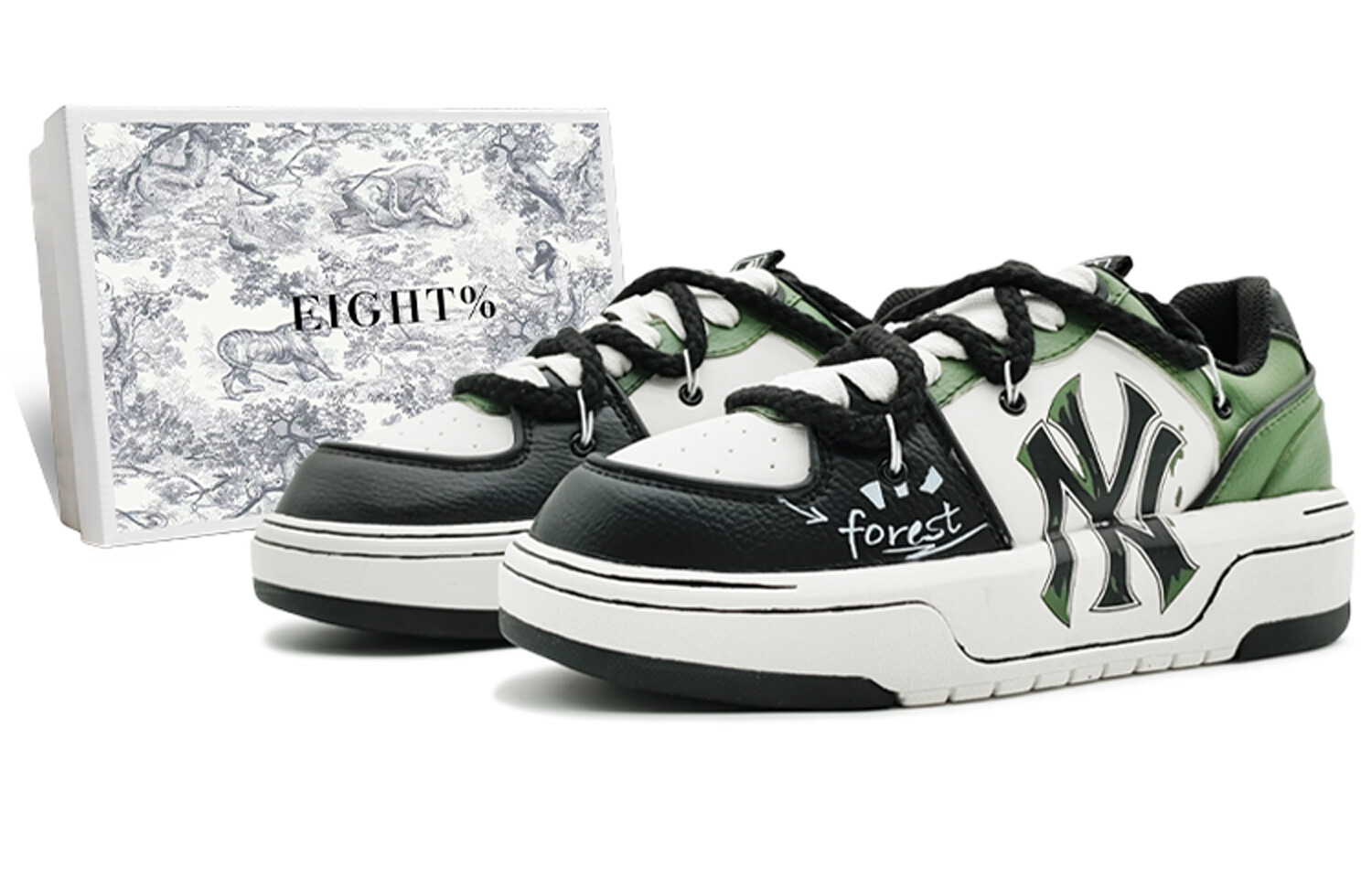 

Кроссовки MLB Chunky Liner Skateboarding Shoes Unisex Low-top White/green, зеленый