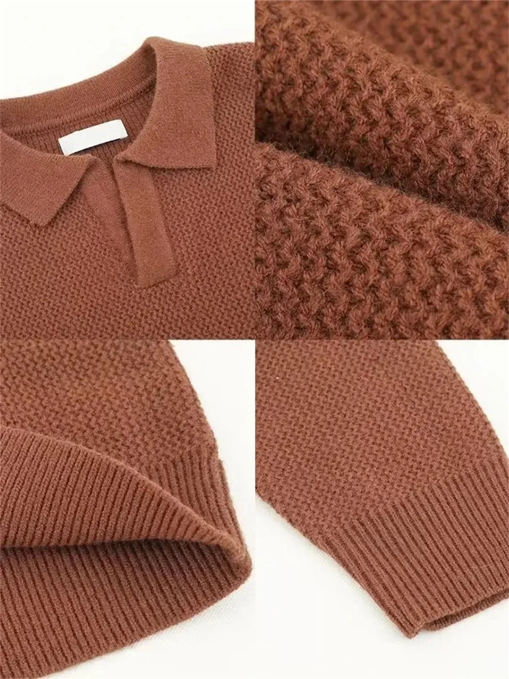 Свитер мужской оверсайз Casual Pullovers осень-зима Korean Streetwear — фото 3