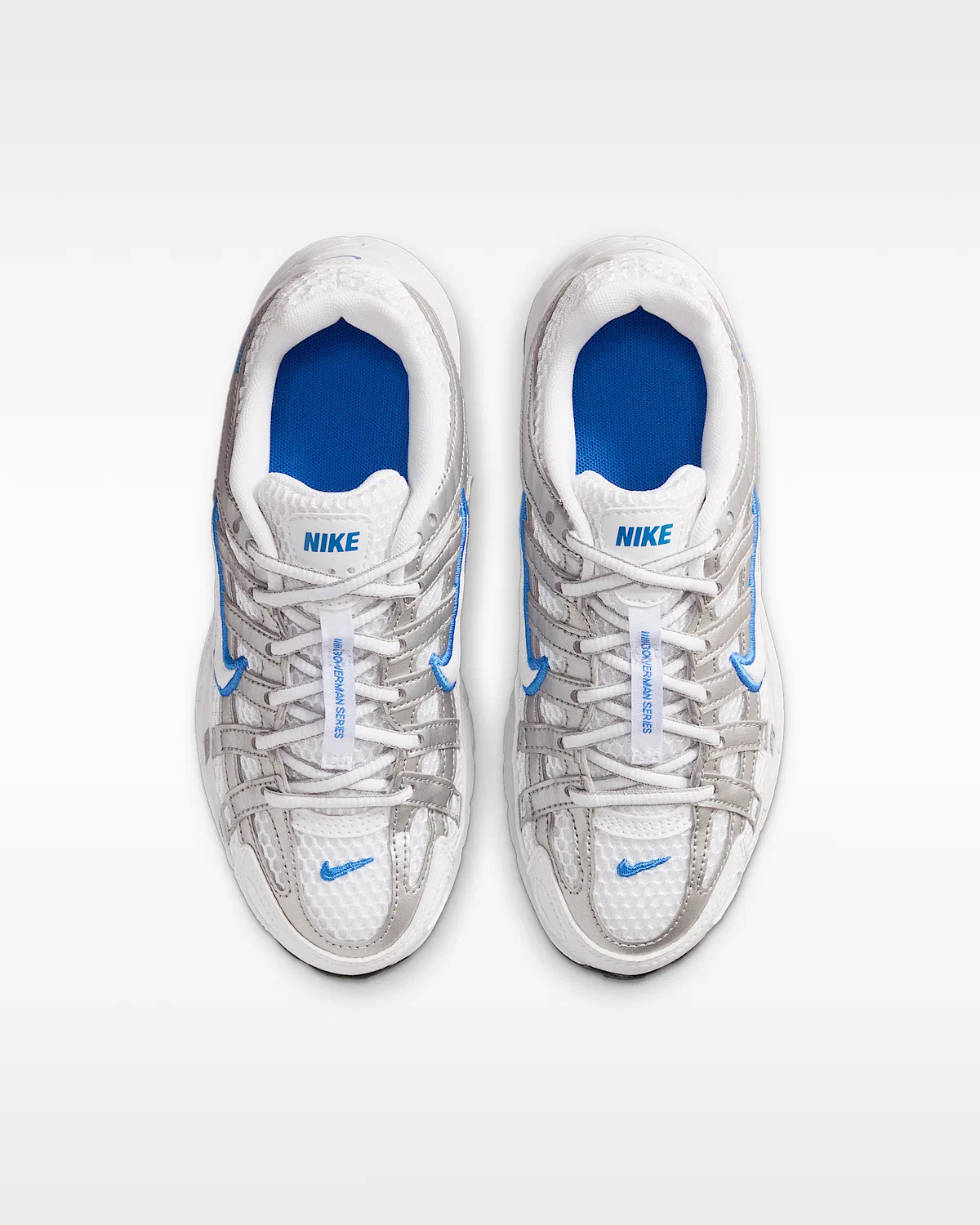 Кроссовки Nike P-6000 для детей, White/Blue Crystal/Metallic Silver/White — фото 4