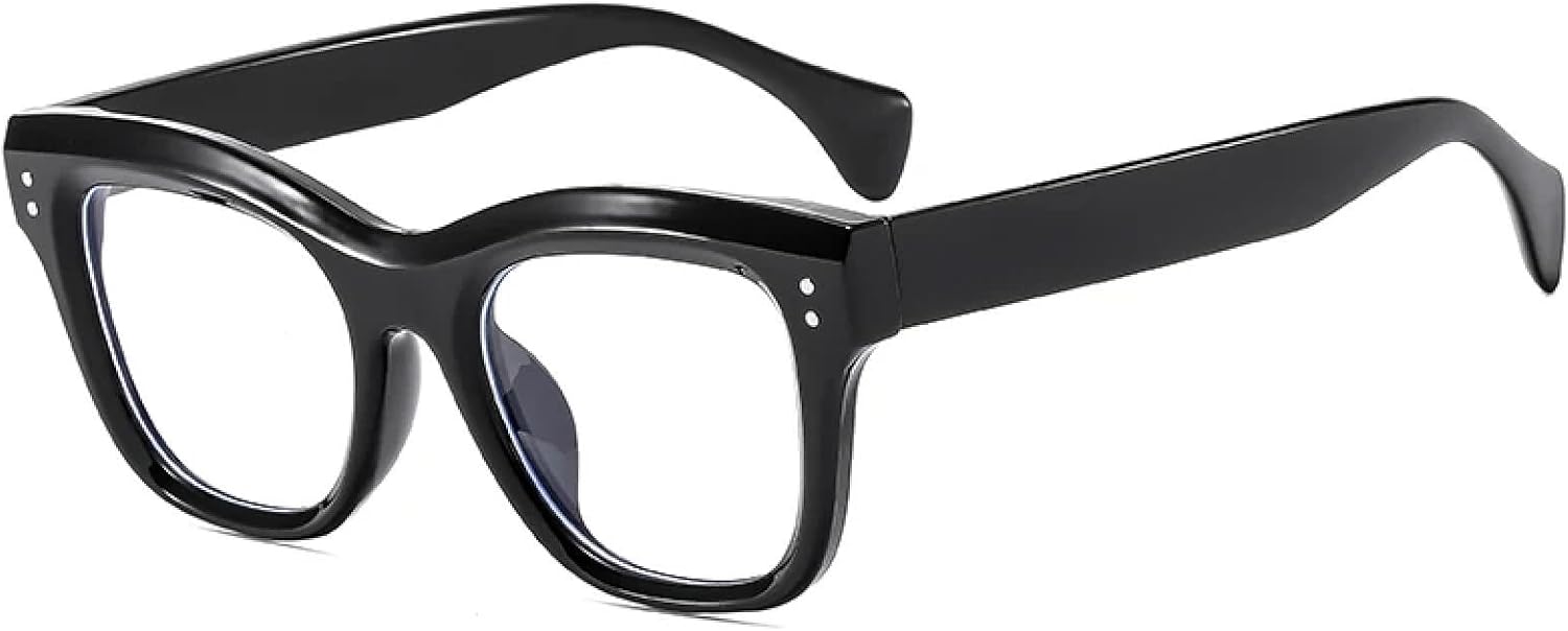 

Солнцезащитные очки с защитой от УФ-излучения UV400 | Заклепки "Кошачий глаз" | Для женщин и мужчин, для занятий спортом на открытом воздухе и вождения DSVIGF, Black Clear