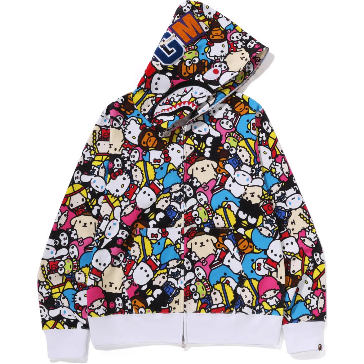 

Bape X Sanrio Characters Baby Milo Shark Full Zip Hoodie A BATHING APE, мультиколор