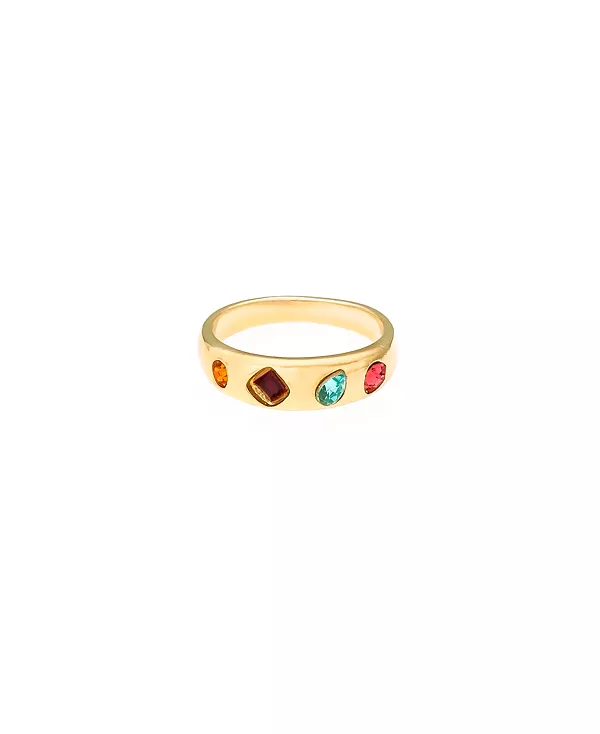 

Кольцо с яркой радугой, покрытое 18-каратным золотом Ettika, gold