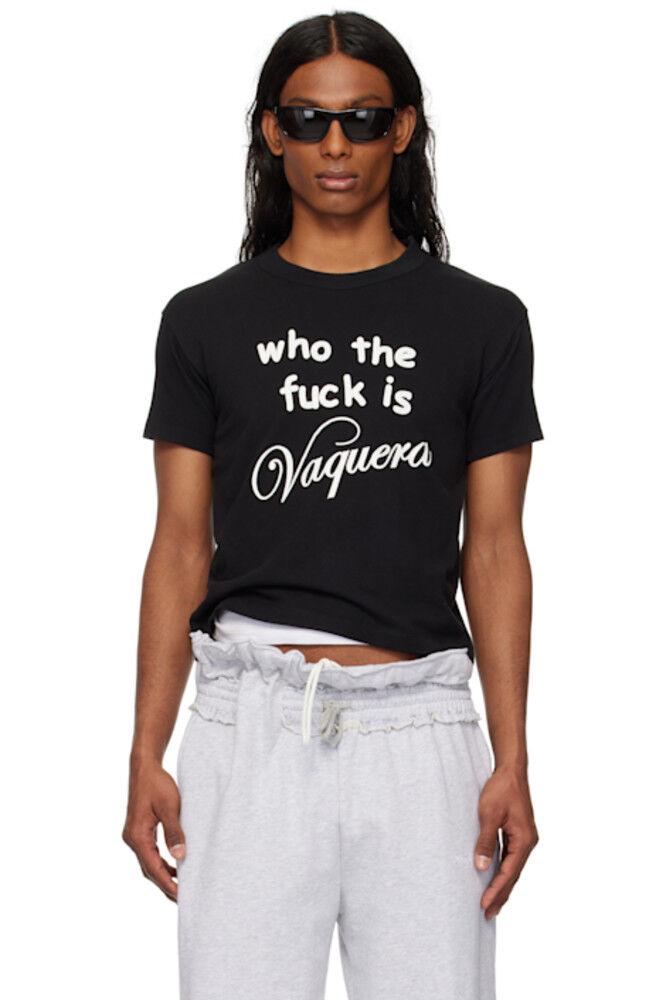 

Черная футболка «Who TF» VAQUERA
