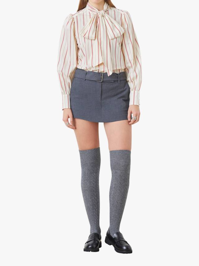 

Топ с полосками и завязкой на шее SUNCOO, Cream/Pink