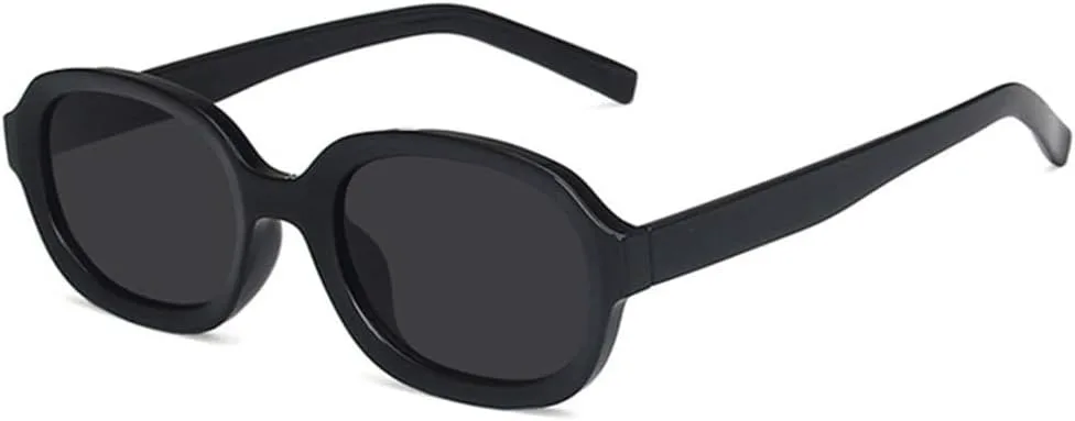 

Овальные вогнутые винтажные солнцезащитные очки для женщин, ретро-солнцезащитные очки для женщин, хип-хоп, винтажные круглые солнцезащитные очки MTZJH, Black Gray