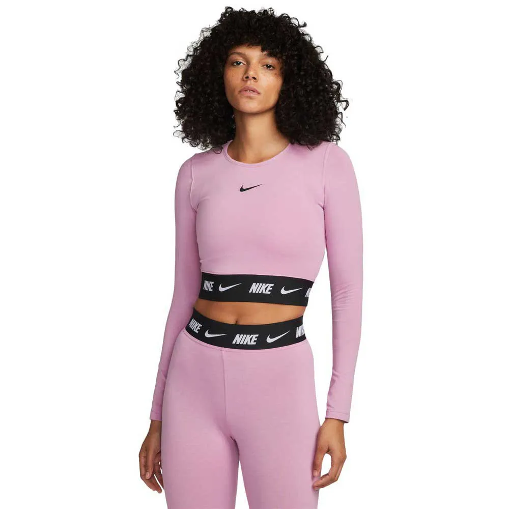 

Спортивный топ Nike Crop Tape long-sleeve, розовый