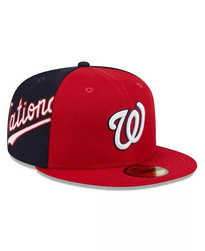 

Мужская красно-темно-синяя шляпа Washington Nationals Gameday Sideswipe 59Fifty New Era, красный
