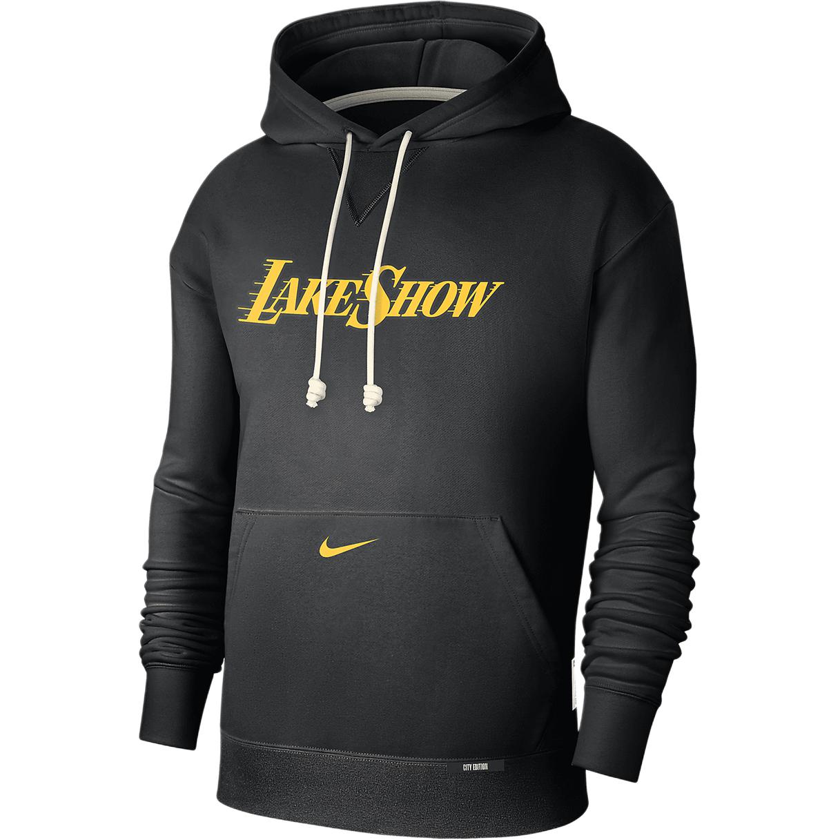 Толстовка Los Angeles Lakers Standard Issue City Edition мужская Dri FIT NBA Courtside Nike, черный — фото 3