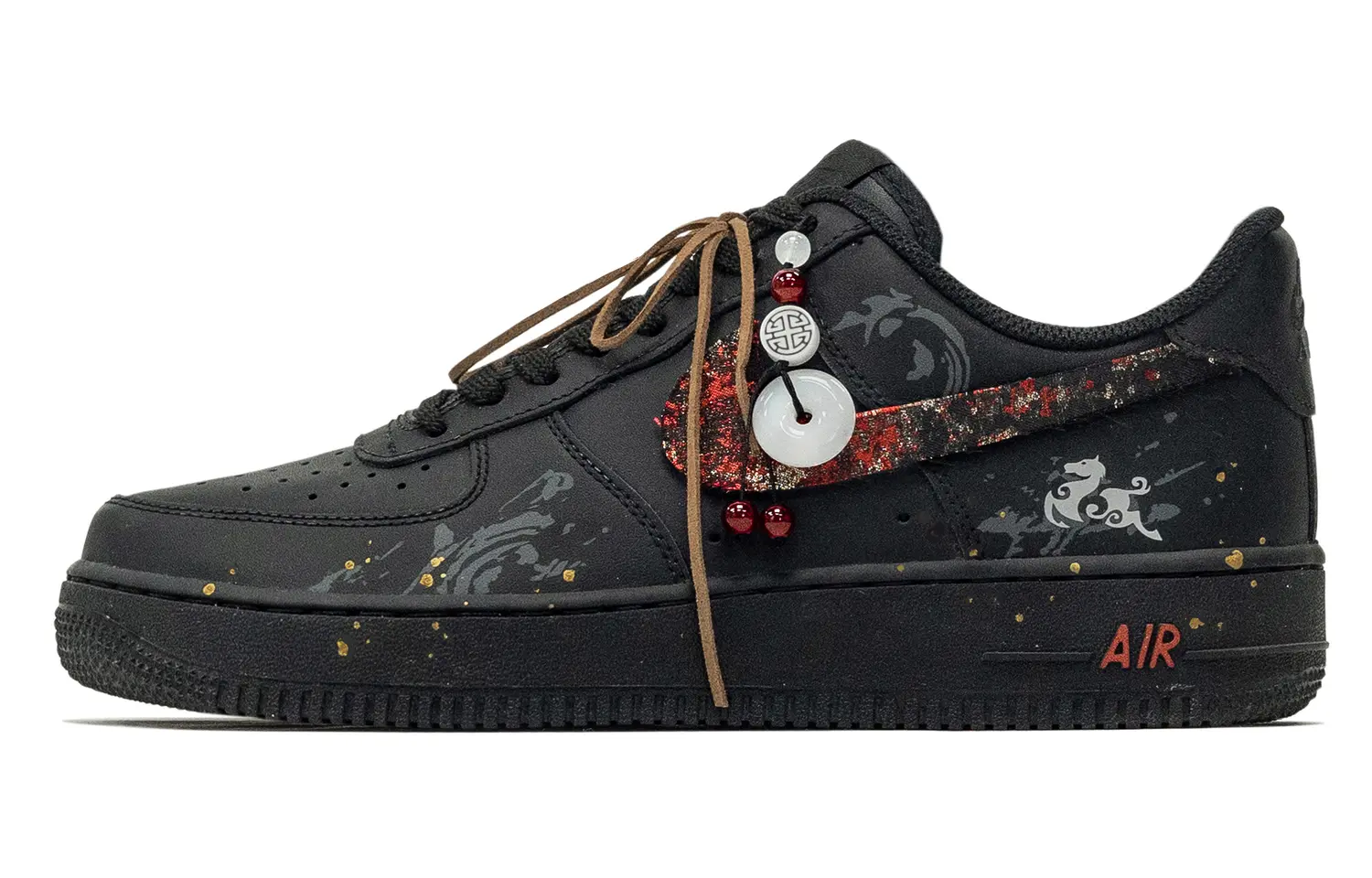

Nike Мужские низкие скейтбордные кроссовки Air Force 1 Riding With Pegasus, износостойкие, черный
