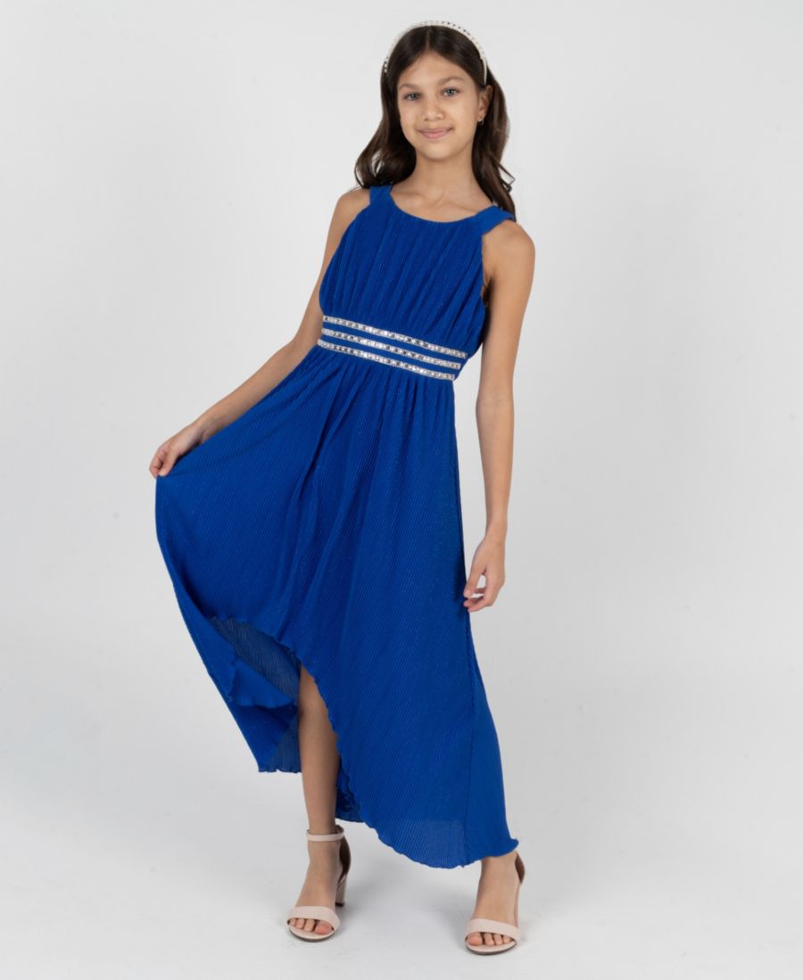 

Платье из плиссированного шифона с блестками для девочек 7-16 лет Rare Editions, Royal Blue