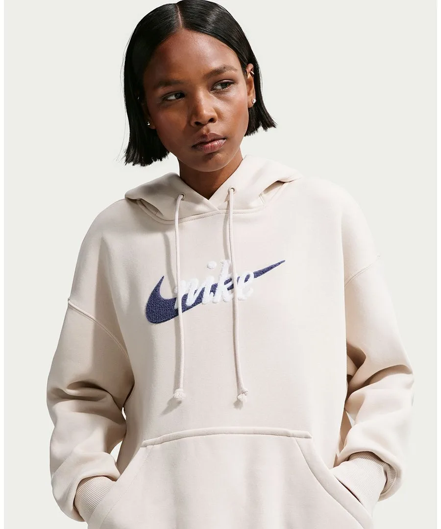 Женская спортивная толстовка Phoenix Fleece Oversized Logo Hoodie Nike, светлый-ore wood коричневый — фото 2