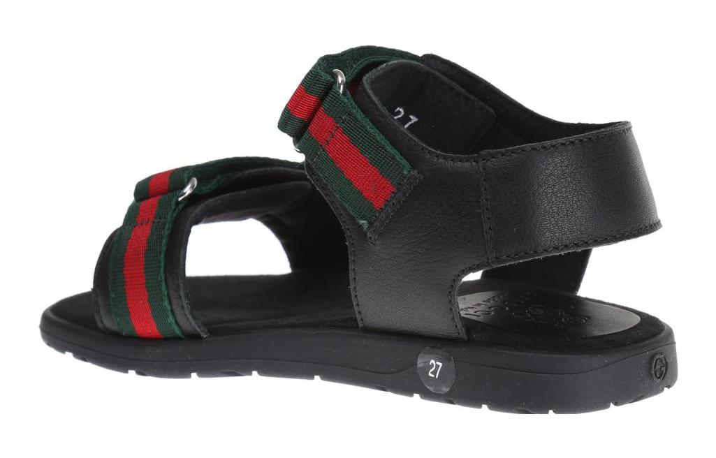 Детские сандалии с открытым носком и полосками GUCCI, черный — фото 4
