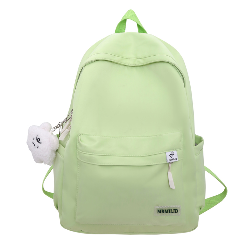 

Travel Нейлоновый рюкзак женский черный зеленый розовый желтый экрю, Green+Depressed Bear Charm