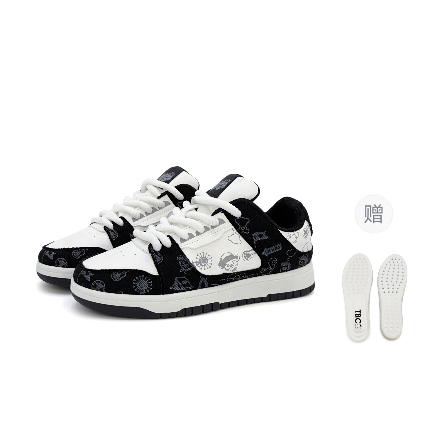 

Teddy Bear Collection Низкие скейтерские кроссовки унисекс Panda White [С бесплатной латексной стелькой для большего комфорта], цвет Panda White[Free Latex Insole-More Comfortable]