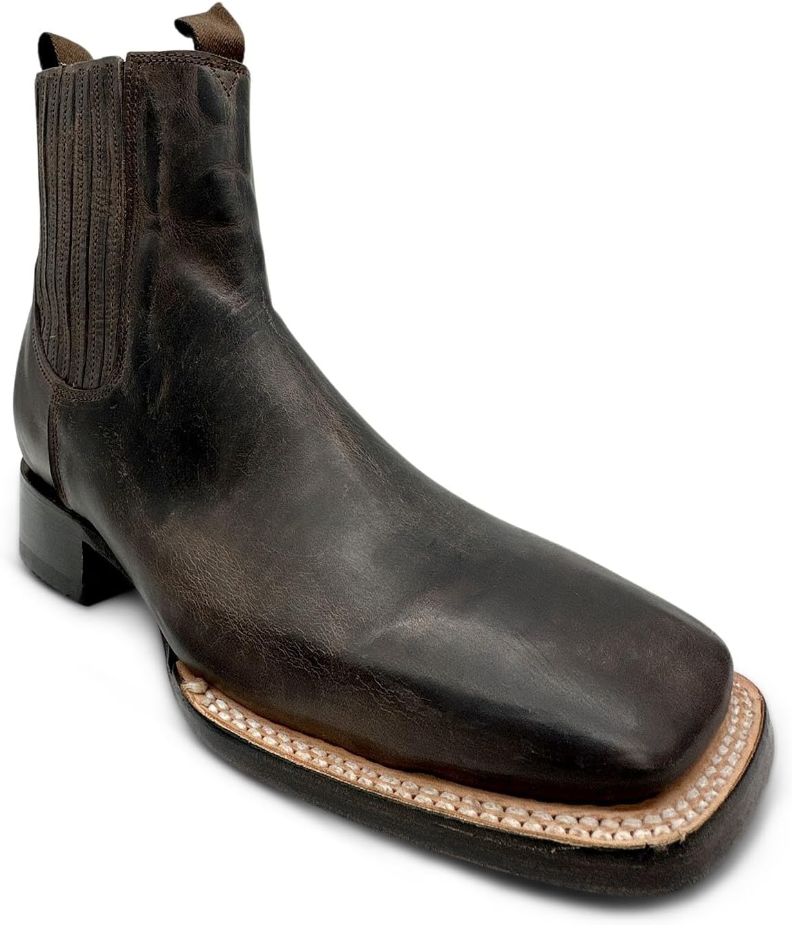 

Мужские кожаные ковбойские вестерн-ботинки выше щиколотки с квадратным носком Челси The Western Shops, оливковый