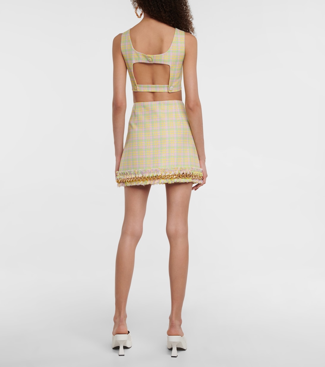 Мини-юбка из смесового хлопка с декором Versace, Pinapple Multicolour — фото 3