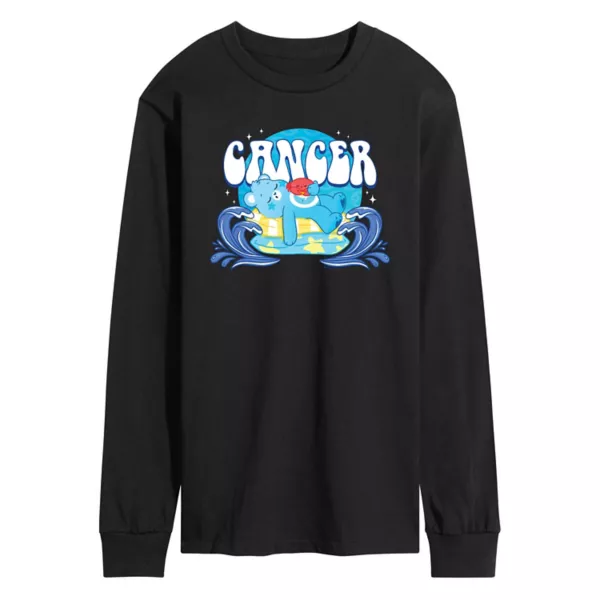 

Мужская футболка с длинным рукавом и принтом «Care Bears Cancer» Licensed Character, черный