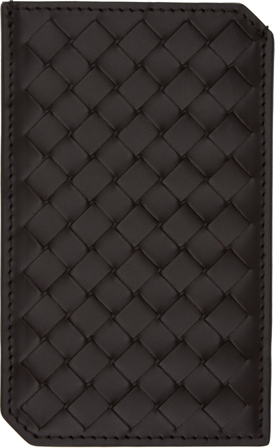 Вертикальная визитница Коричневый Intrecciato Piccolo Bottega Veneta — фото 2