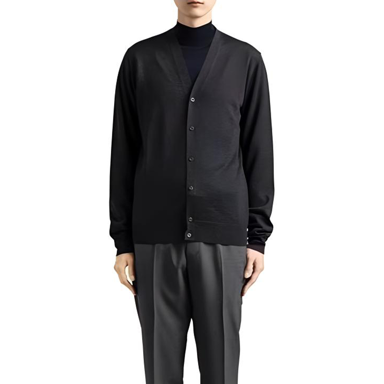 

Prada Мужской черный кардиган с V-образным вырезом средней высоты