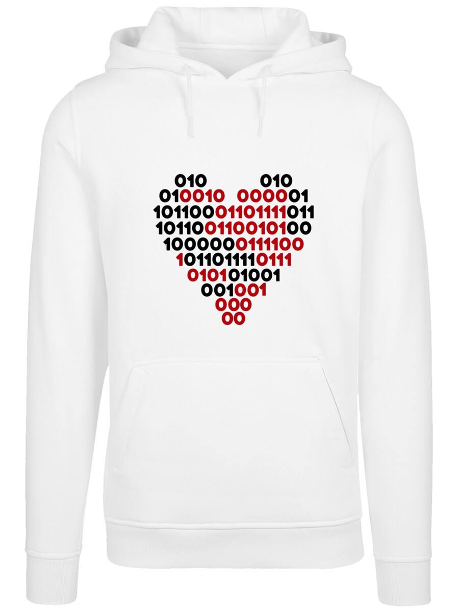 

Толстовка F4NT4STIC I Love You 01001001 Binary Code Herz Valentinstag, White