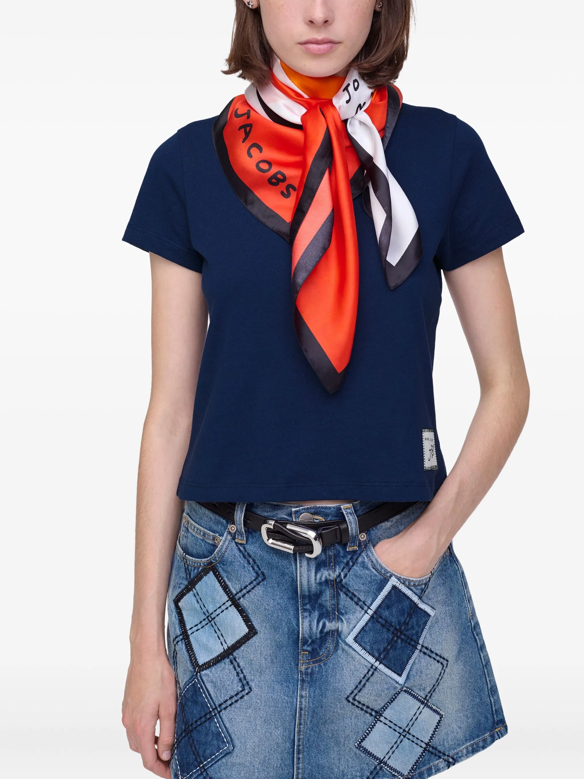 

Шелковый платок с принтом Joy Marc Jacobs, оранжевый