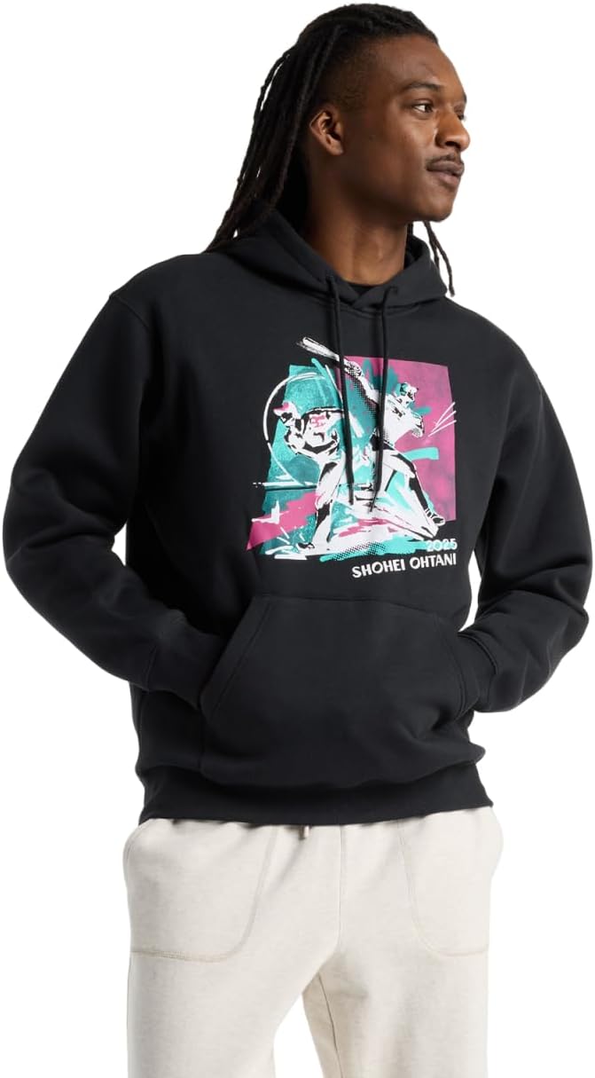 

Мужская толстовка New Balance с графическим принтом Два меча от Шохея Отани (MT51736), пуловер, свитшот, черный