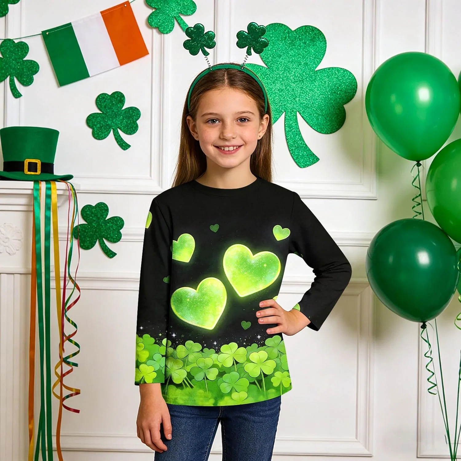 Футболка с принтом Shamrock Zzalalana, 3/4 рукав, мультиколор — фото 3