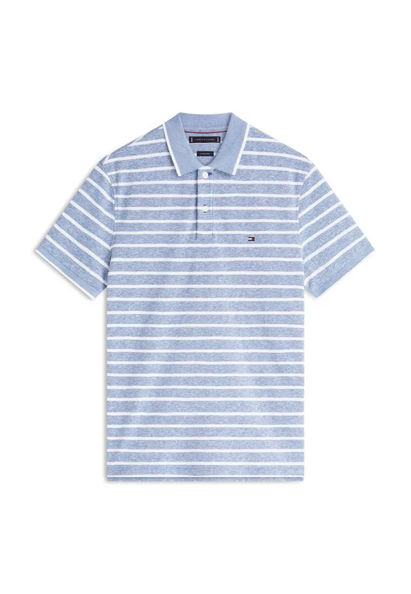 Рубашка-Поло из пике стандартного кроя с льняной рубашкой-поло Tommy Hilfiger, Blue/White — фото 4