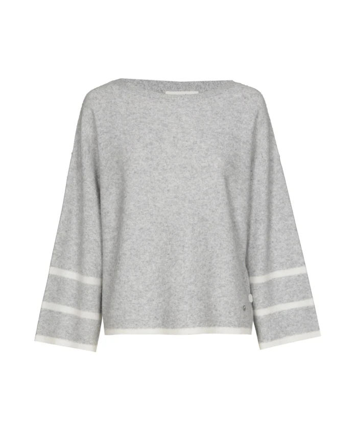 

Серый шерстяно-кашемировый свитер в полоску Marie Mãro, серый