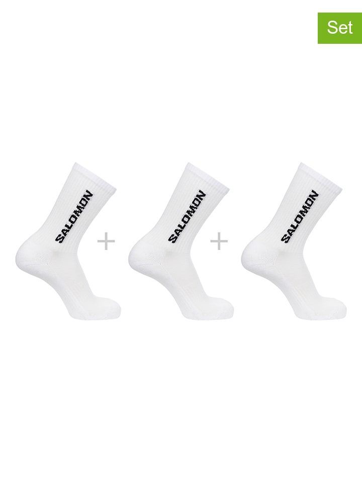 

SALOMON Набор из 3 пар: функциональные носки "Everyday Crew" белого цвета