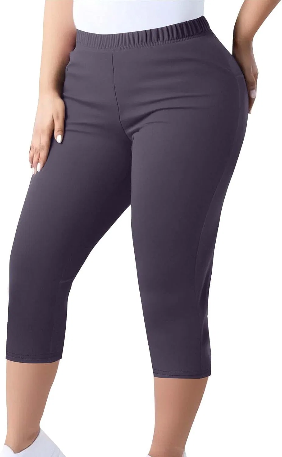 Женские капри для йоги, высокие талия, stretch, Generic, фиолетовый