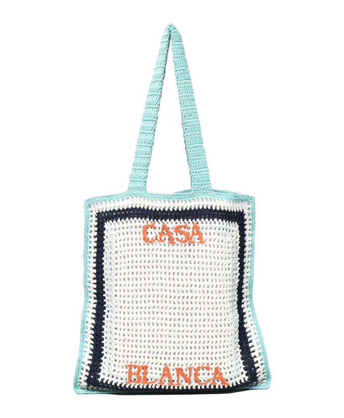 

Сумка через плечо с вышитым логотипом, синего цвета. Casablanca, мультиколор