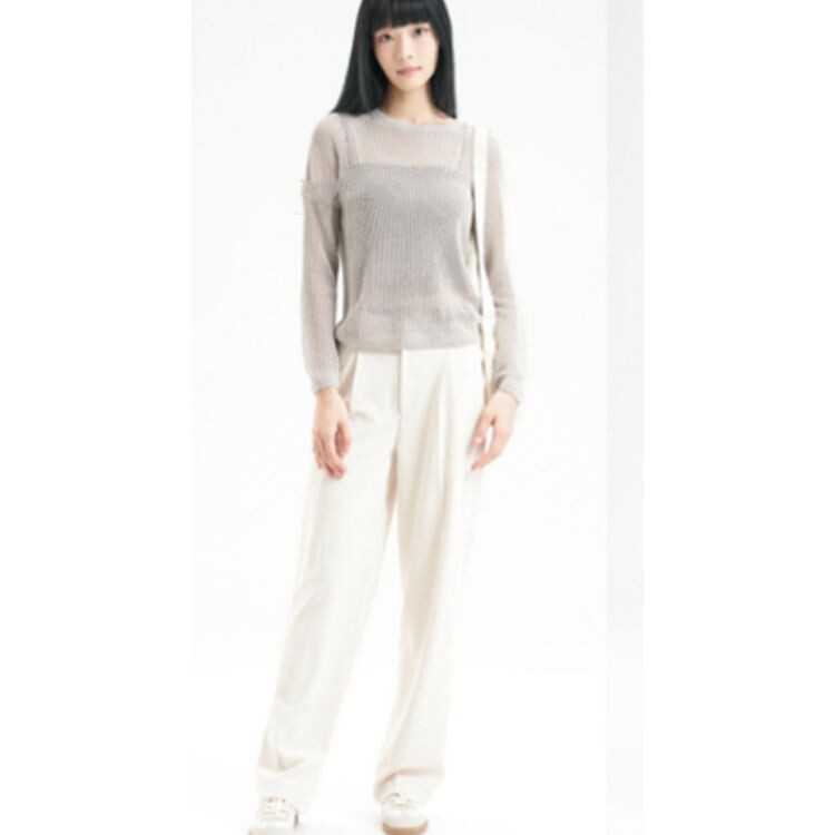 Костюмные брюки женские светло-бежевые Uniqlo — фото 2