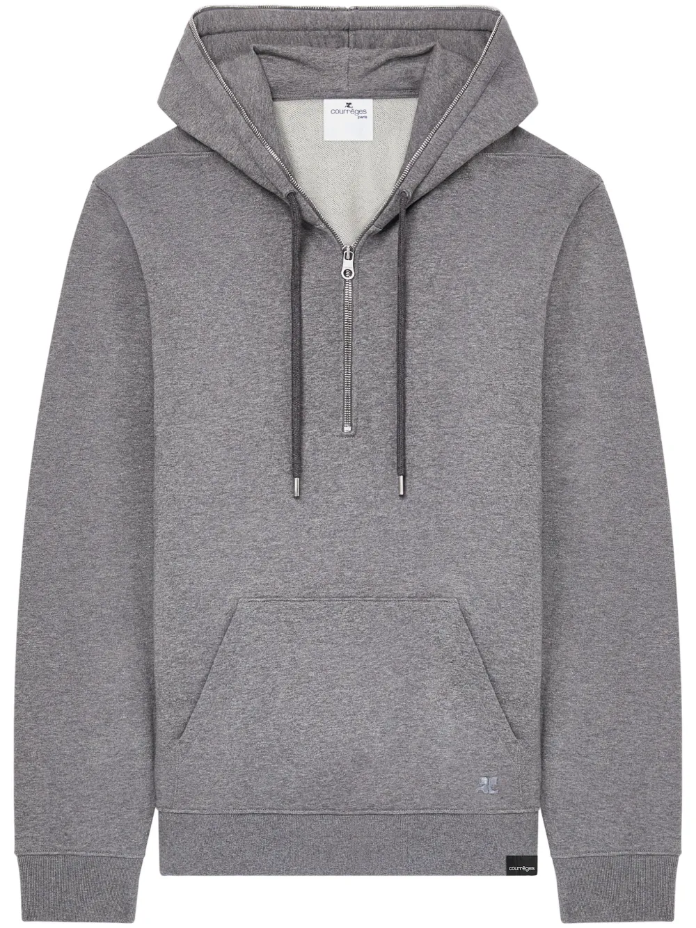 

Флисовое худи на молнии Courrèges, серый