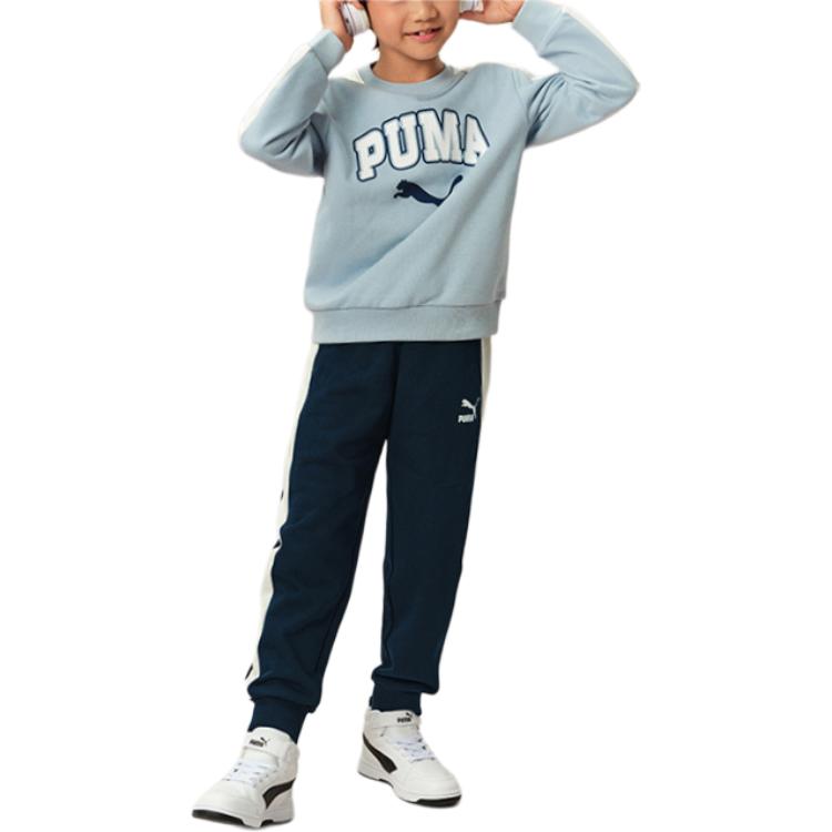 PUMA Повседневные спортивные штаны деним светло-голубые kids — фото 4