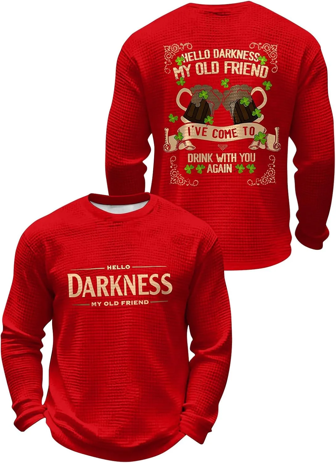 

Мужская футболка Hello Darkness My Old Friend Waffle Long Sleeve HUEAHDOU